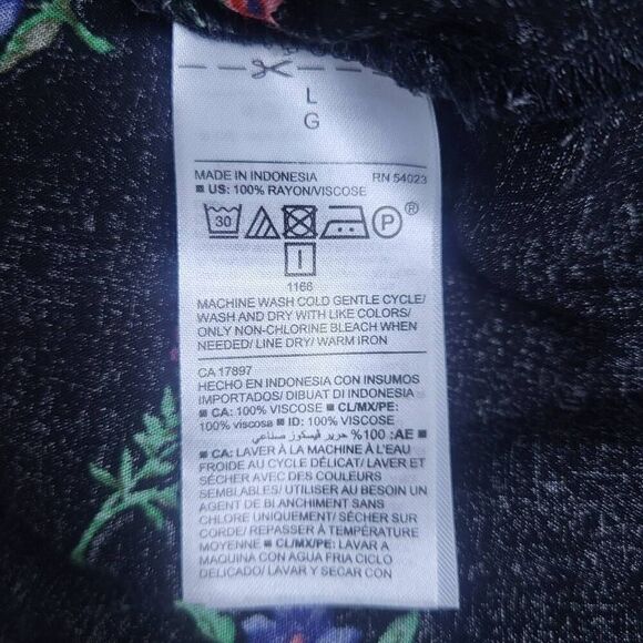 Old Navy Womens Floral Top Black Size Large Boho Long Sleeve Feminine Flowy - Picture 5 of 7
